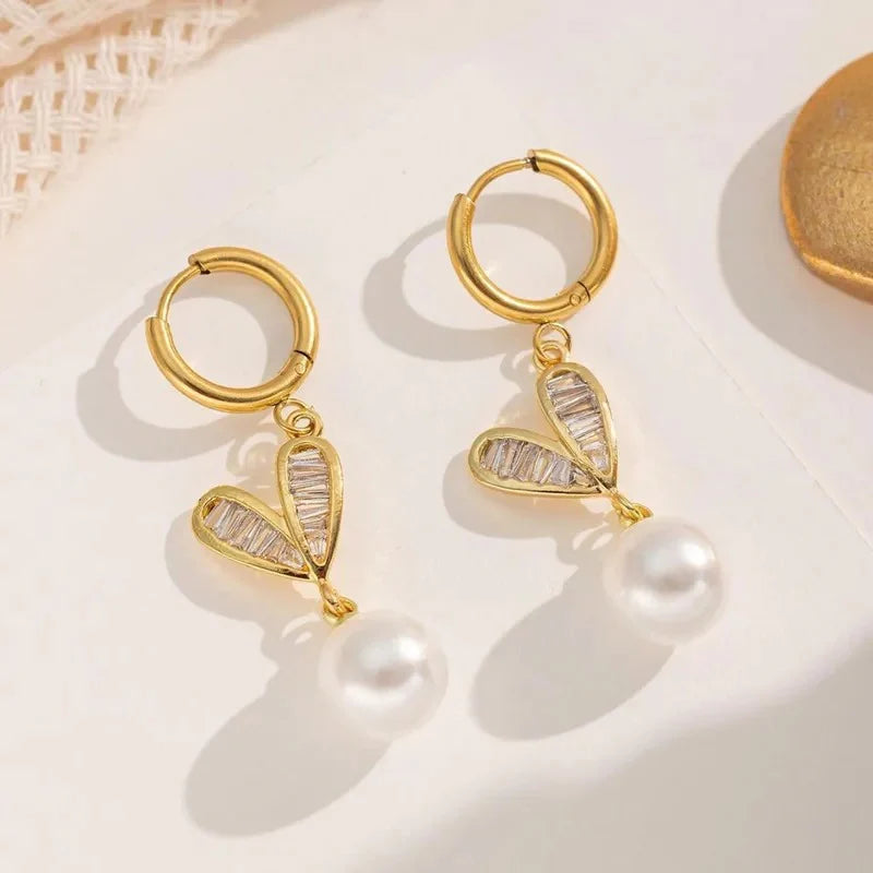 Casual Elegant Pearl & Heart Set