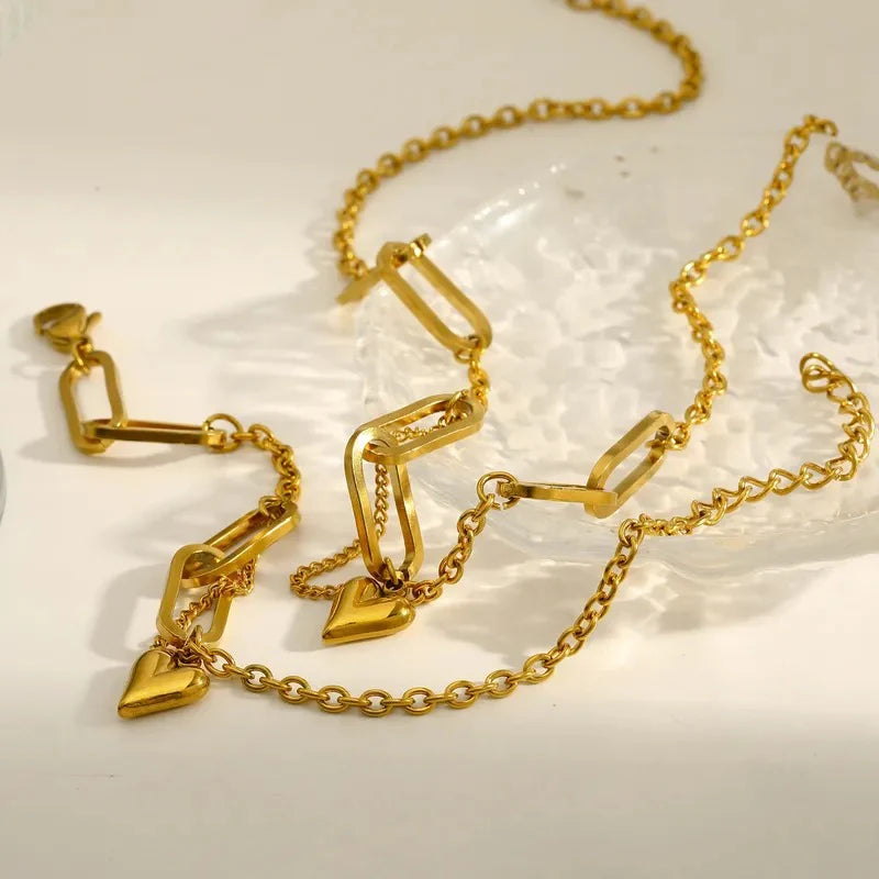 Chain Love Necklace Set 2pcs