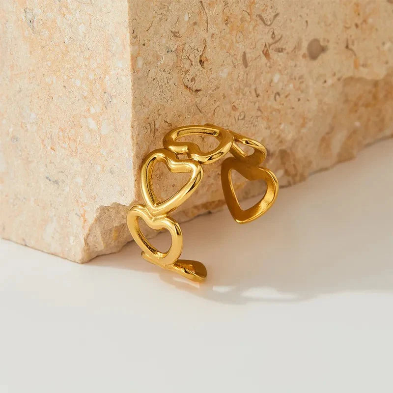 Open Simple Heart Ring