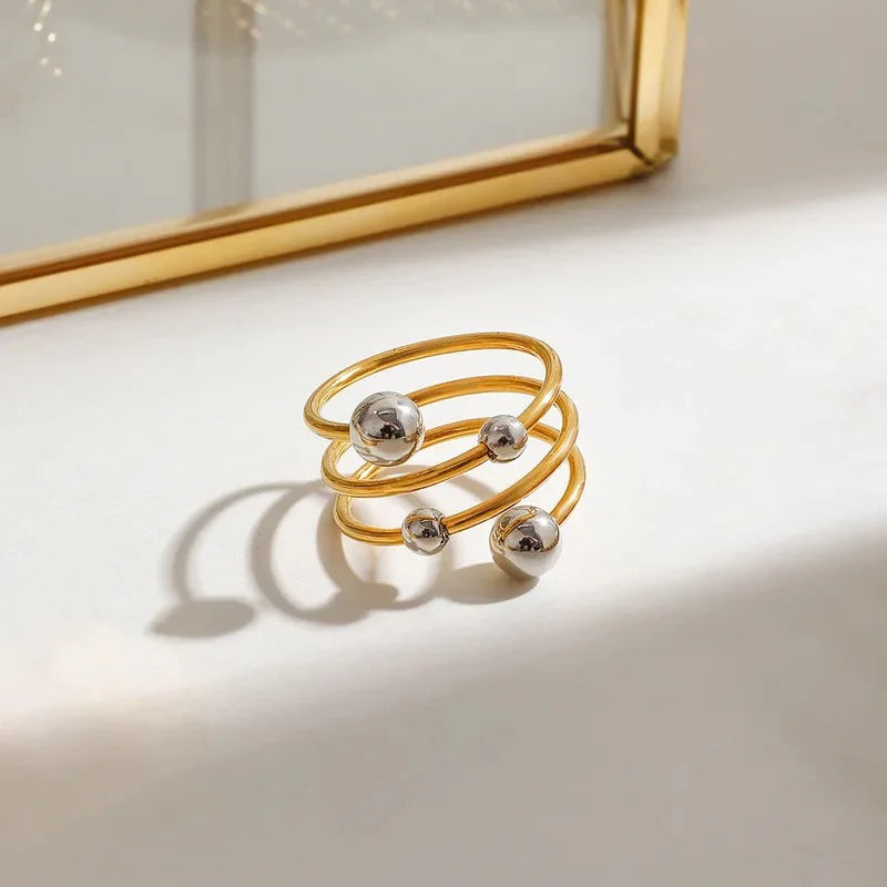 Spiral Two Tones Ring