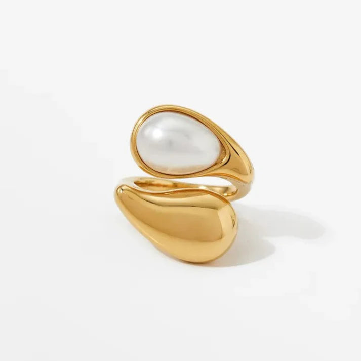 Modern Pearl Open Ring