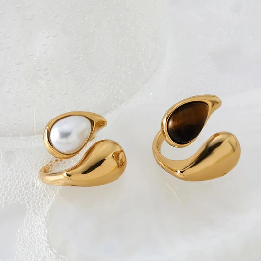 Modern Pearl Open Ring