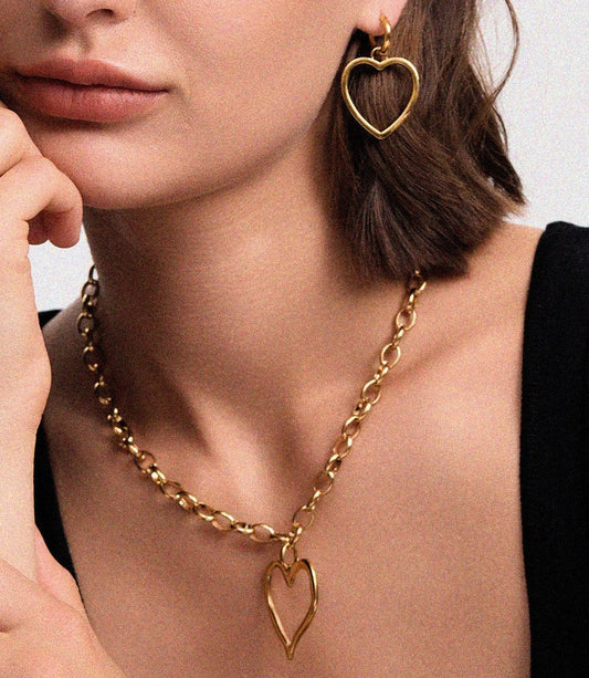 Big Golden Heart Necklace