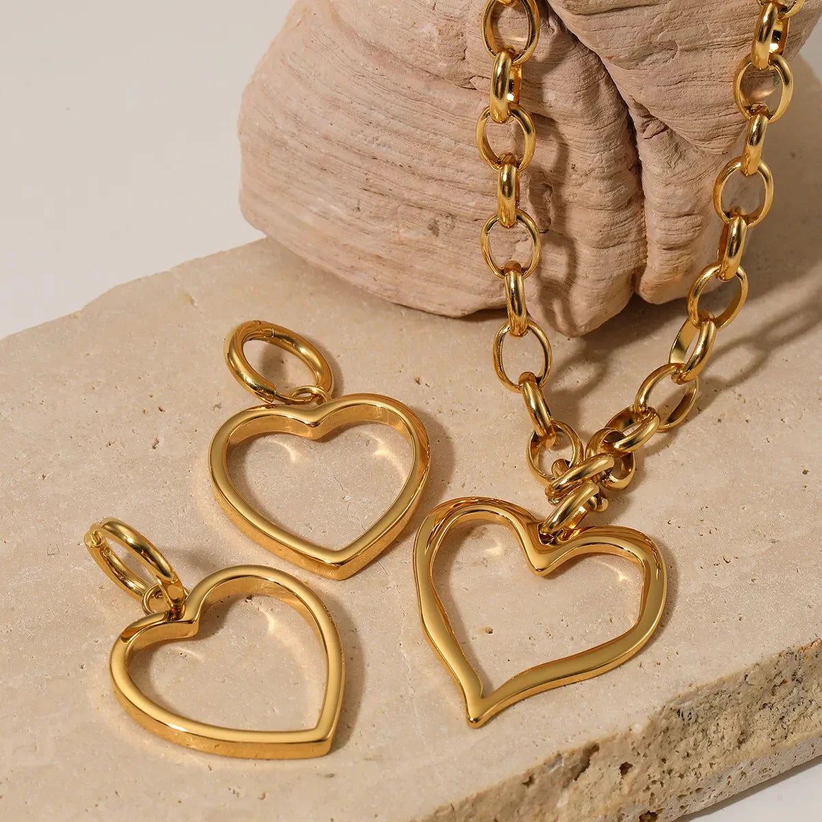 Big Golden Heart Earrings