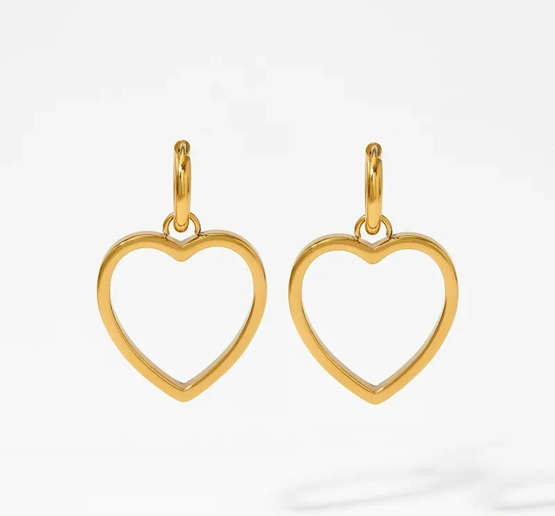 Big Golden Heart Earrings