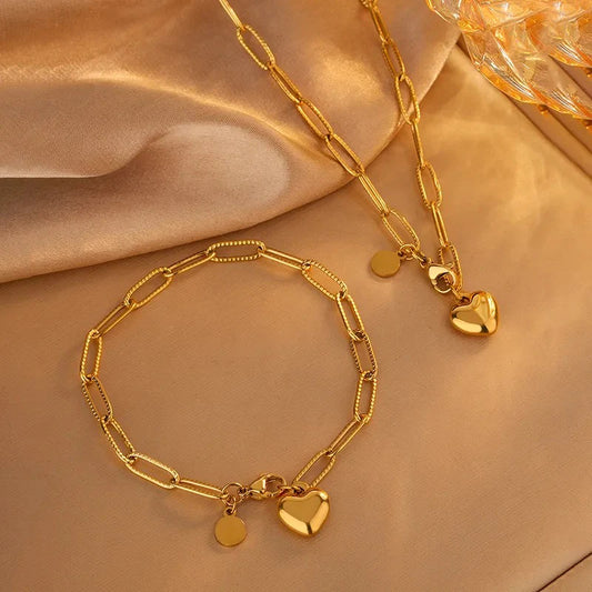 Elegant Chain Heart Set