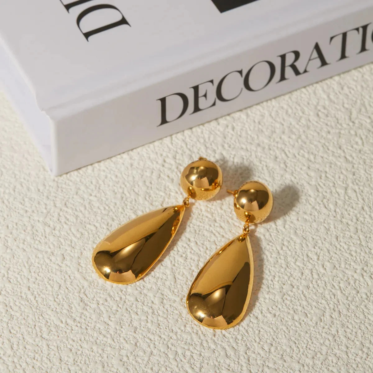 Golden Water Drop Earring