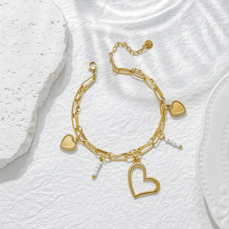Multi Charms Heart Bracelet