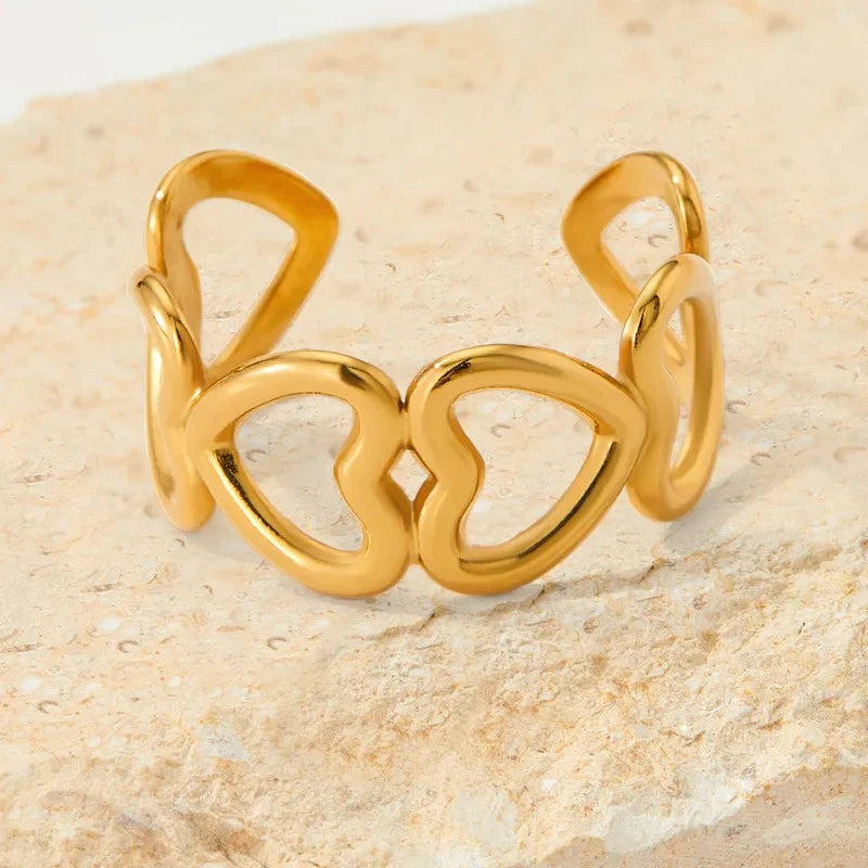 Open Simple Heart Ring